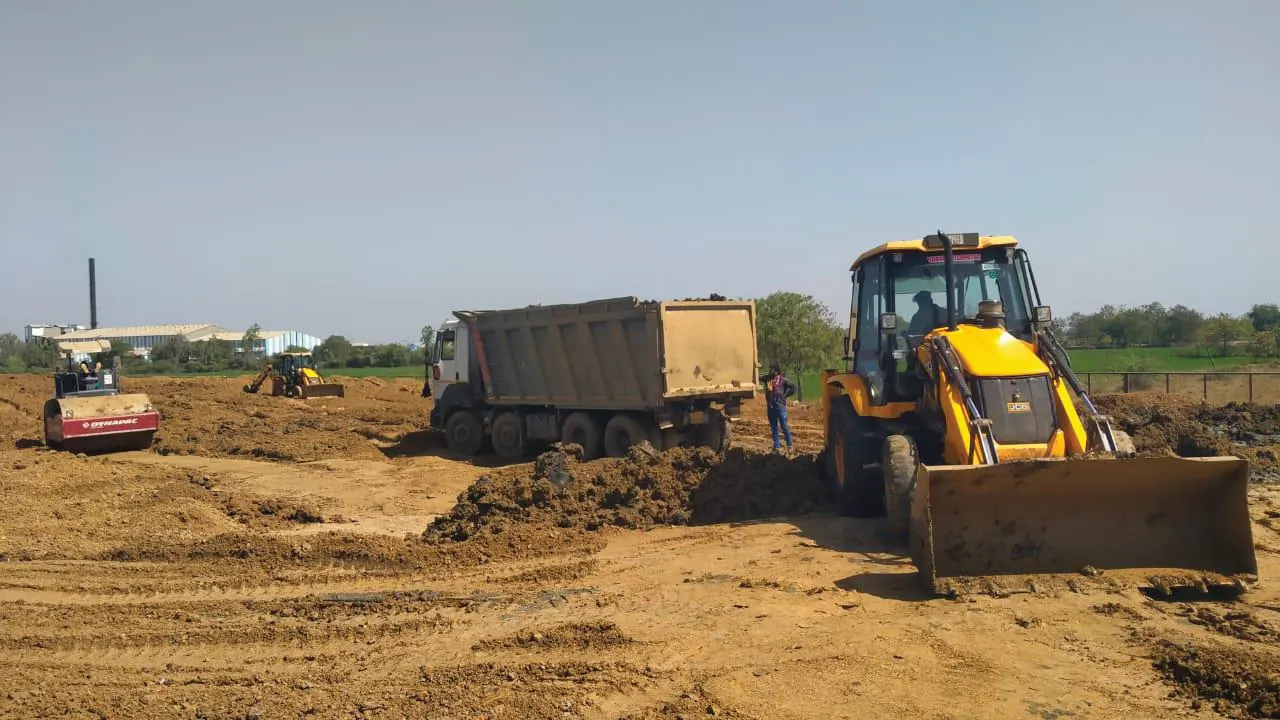 Karter Infraprojects equipment working on an active earthwork site